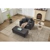 Chaise Lounge with Removable Ottoman, Corduroy Upholstered Armchair Accent Chair Sleeper Sofa Chair - ModernLuxe - 3 of 4
