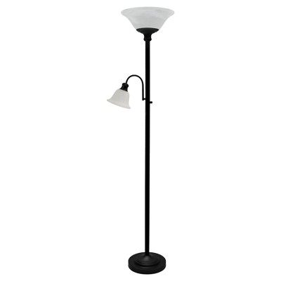 Torchiere Alabaster Glass Floor Lamp Bronze Lamp Only Threshold