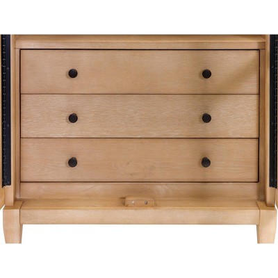 78" Light Brown Wood Arched Bookcase with 3 Drawers