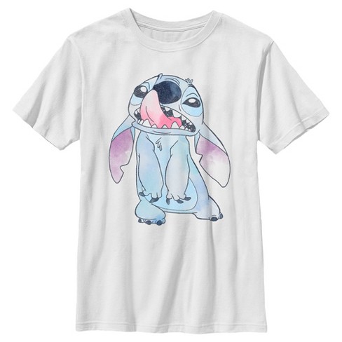 Boy's Lilo & Stitch Watercolor Stitch T-shirt - White - Small : Target