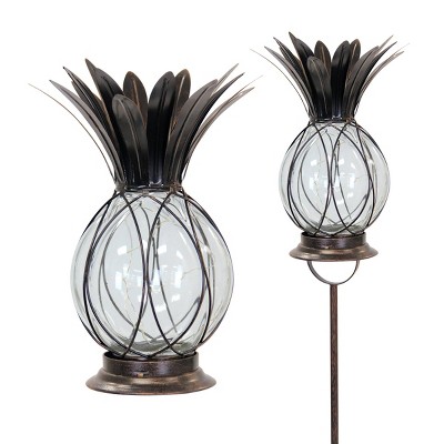 48" Bronze Solar Pineapple Stake Lantern - Exhart