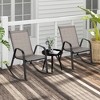 Tangkula Set of 4 Metal Rocking Chair Heavy-Duty Rocker Outdoor Anti-Slip Brown Patio - 4 of 4