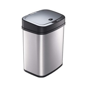 SEVOBAL Indoor Trash Cans Modern 3.2 Gallon Trash Can Touchless Sensor Motion Bin Automatic Smart Office Bedrooms Kitchen, Silvery, 10.3"*7.8"*14" - 1 of 4
