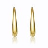 Guili Oblong Oval Raindrop Hoop Earrings in 14k Gold Plating, A Minimalist & Modern Jewelry Piece Perfect for Any Outfit or Occasion - 2 of 3