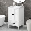 TIRAMISUBEST 20" Bathroom Vanity with Ceramic Sink, Freestaning Bathroom Vanity Cabinet with 2 Doors, 1 Drawer and Adiustable Foot Pads - 2 of 4