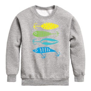 Boys' - Instant Message - Fishing Lures Graphic Long Sleeve Fleece Sweatshirt - 1 of 4