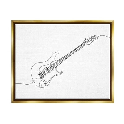 Stupell Industries Guitar Line Doodle Musical Instrument Framed Canvas