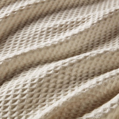 Full Khaki Cotton Waffle Weave Machine Washable Blanket