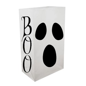 LumaBase Plastic Luminaria Bags, Ghost - Set of 12 - 1 of 4