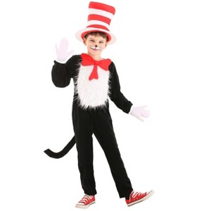 HalloweenCostumes.com Dr. Seuss The Cat in the Hat Deluxe Costume for Kids. - 1 of 4