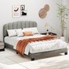 Costway Queen Size Bed Frame Linen Upholstered Platform Bed with Wooden Slat Support - 4 of 4