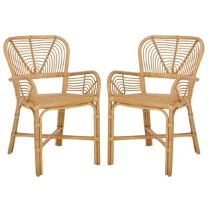 Rimma Rattan Arm Chair - ACH6701 - Natural - Safavieh - 1 of 4