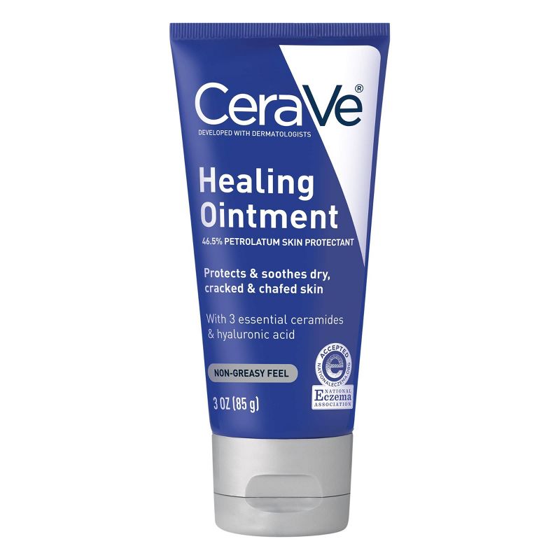 CeraVe Healing Ointment, Moisturizing Petrolatum Skin Protectant for Dry Skin Unscented - 3oz, 1 of 18