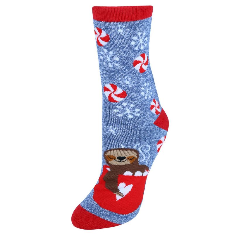 Gold Medal Women's Holiday Super Soft Crew Sock with Grippers, 1 of 2