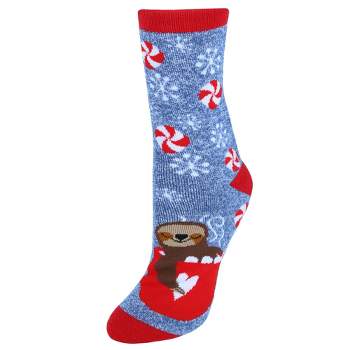 Gold Medal Women's Holiday Super Soft Crew Sock with Grippers