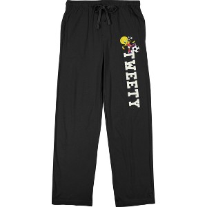 Juniors Looney Tunes Sleep Pant- Soccer Frenzy, Tweety on black - 1 of 4