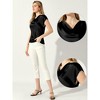 Allegra K Women's Cowl Neck Short Sleeve Dressy Casual Satin Top - 2 of 4