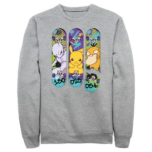 Men's Pokemon Mewtwo, Pikachu, and Psyduck Skateboard Decks Sweatshirt - 1 of 4