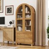 Acekool Farmhouse Arched Pantry Cabinet, 71" Kitchen Storage Cupboard with Drawers, Adjustable Shelves & Acrylic Doors for Dining or Living Room - 3 of 4
