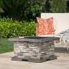 GDFStudio Jax Outdoor Lightweight Concrete Wood Burning Fire Pit, Natural Stone - 2 of 4