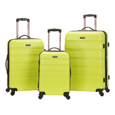 rockland sonic 3pc abs luggage set