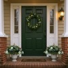 2 Pack Pre-lit Christmas Tree Urn Filler, Lighted Artificial Xmas Pine Trees with Tripod Stake, 8 lighting Modes, Outdoor Light Up Planter Filler - 2 of 4