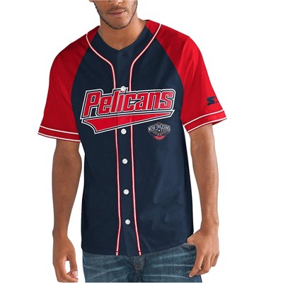 STARTER Mens New Orleans Pelicans Jersey, Blue, XXXXX-Large