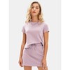 EXLURA Womens Casual Summer 2 Piece Short Skirt Sets Short Sleeve Tshirt And Tennis Skort Dressy Cotton Matching Sweatsuits - 2 of 4