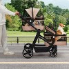 Fold-Able Stroller for 2 Small Medium Dogs Cats Up to 50lbs 360° Front Wheels+Foot Brake System,Double Pet Stroller with 2 Detachable Carriers&Wheels - 3 of 4