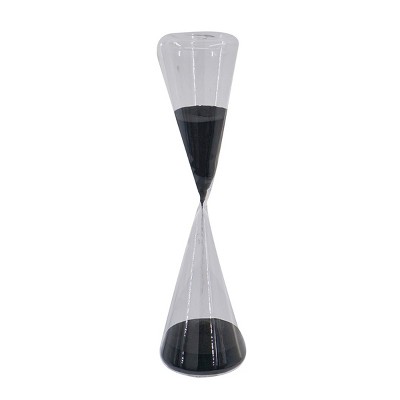 GlasFlength Decorative Objects Hourglass Decor 90 Minute Hourglass Vintage Hourglass Table Desk Decor for Living Room, Black, 4.3"*4.3"*15.4"