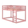 NicBex Twin Size Bunk Bed Wooden Bed Frame with Ladder and Full Length Guardrail, Space Saving, No Box Spring Required, Pink - 2 of 4