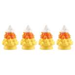 Mr. Halloween Ceramic LED Candy Corn Trees - 5.5" - Set of 4