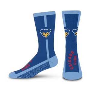 MLB Chicago Cubs Adult Crew Socks: Cushioned Heel & Toe, Knit Logo Design - 1 of 3