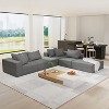 TiramisuBest 132" Modular L-Shaped Upholstered Sectional Sofa Set w/ 6 Pillows & Free Combination for Living Room & Bedroom,Grey - 3 of 3