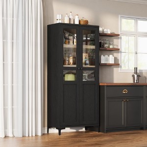 Coolmee 63 Inch Tall Storage Cabinet with 2 Doors, Kitchen Pantry 5 Tier Bathroom Cabinet Adjustable Shelves for Kitchen, Dining Room, Bathroom - 1 of 4