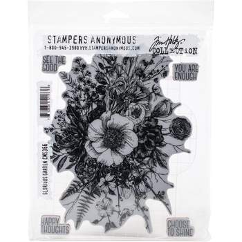 Tim Holtz Cling Stamps 7"X8.5"-Glorious Garden