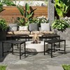 Famapy Black Metal Outdoor Stool - 4 PCS:Weather - Resistant,Curved Seat, Sturdy Frame – Perfect for Patio & Grill Parties - 2 of 4