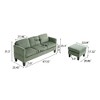 Lyngins Modern L-Shaped Sectional Sofa Set – 3-Seater Sofa with Ottoman,  Stylish Modular Couch for Living Room, Small Apartment - 3 of 4