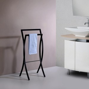 Kings Brand Furniture - 2-Tier Modern Stylish and Durable Metal Freestanding Bathroom Towel Rack Stand Holder - 1 of 4