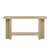 Vintage Accent Table with Carved T-Leg Base,Rectangular MDF Console Table with Open Shelf,Entryway Table for Living Room Hallway-Coolbibila - 3 of 4