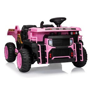 Jojoka 24V Ride On Dump Truck,2 Seats Kids Construction Car w/ Remote Control,Electric Dump Bed,Extra Shovel,4X55W Motor - 1 of 4