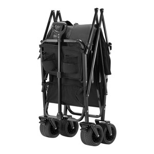 VEVOR Double Decker Wagon Collapsible, 400L Heavy Duty Folding Wagon Cart, Extended Long Garden Cart with All-Terrain Wheels, Black - 1 of 4