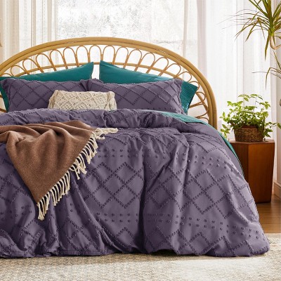 Bedsure | Solid Minimalist Embroidery Duvet Cover Set Cozy and Stylish Bedding Set