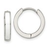 Chisel Stainless Steel Polished with White Enamel 2.90mm Hinged Hoop Earrings - 2 of 4