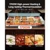VEVOR Commercial Food Warmer, 1700W Electric Stainless Steel Steam Food Warmer with Glass Cover, 10-Pan Countertop Buffet Bain Marie, Silver - 3 of 4