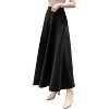 Women's Wool A-Line Maxi Skirt - Fall Winter Swing Pleated Long Skater Skirt Pocket-navy - 2 of 4