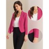 INSPIRE CHIC Women's Business Casual Open Front Fully Lined Crop Suit Jacket - 2 of 4