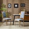 TiramisuBest [Set of 2] French Country Dining Chairs with Cane Back & Upholstered Seats, Fluted Legs, Rustic Blue Gray Finish - 2 of 4