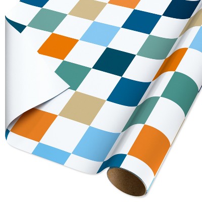 20 sq ft Father's Day Wrapping Paper Colorful Checker