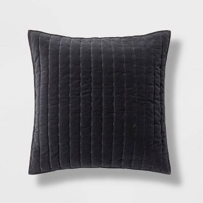 dark gray euro pillow shams